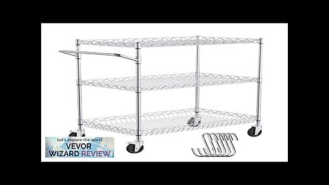 VEVOR 3-Tier Utility Cart Rolling Cart on Wheels 30"x18"x32.4" 661 LBS 6 Review