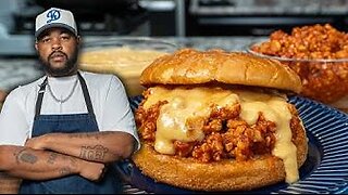 Easy Cajun Chicken Sloppy Joes with Cheese Sauce