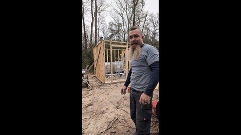 Building our pumphouse at the cabin live!