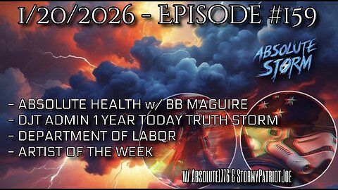 Absolute Storm Ep 159 1/20/26 6pm EST AH|DJT 1 YEAR|LabQr|AOTW