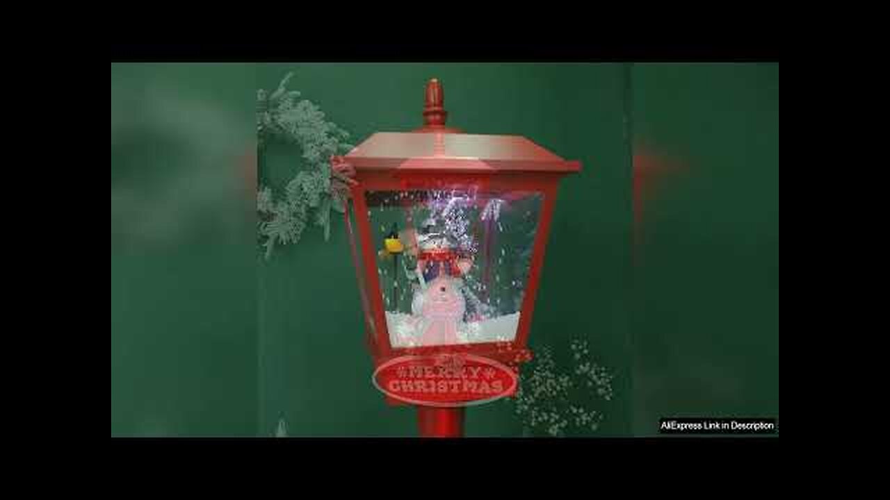 Merry Christmas Street Light Lamp Blowing Snow Playing Music outdoor christmas decorations Review