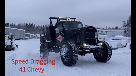 Speed Dragging with 41 Chevy 4X4 Truck to Change the Snow Texture Jan 14 2025