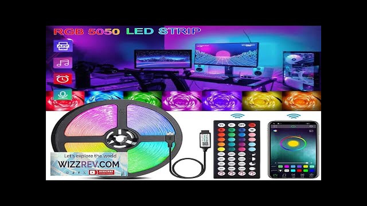 RGB 5050 LED Strip Lights Music Sync WS2812b USB 5V Remote Control Review