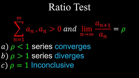 Ratio Test, Infinite Series, Convergence, Examples - Calculus