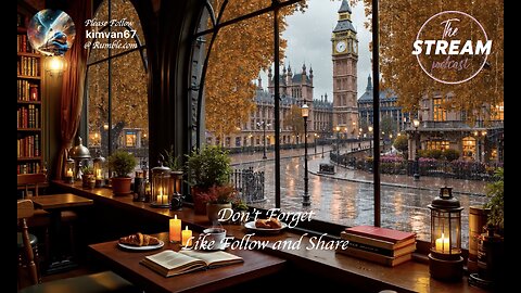 London Cafe Ambience on Rainy Autumn Day