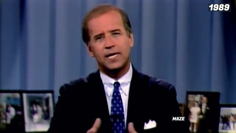 In 1989, the REAL Joe Biden delivers a televised message from the Democrat party...