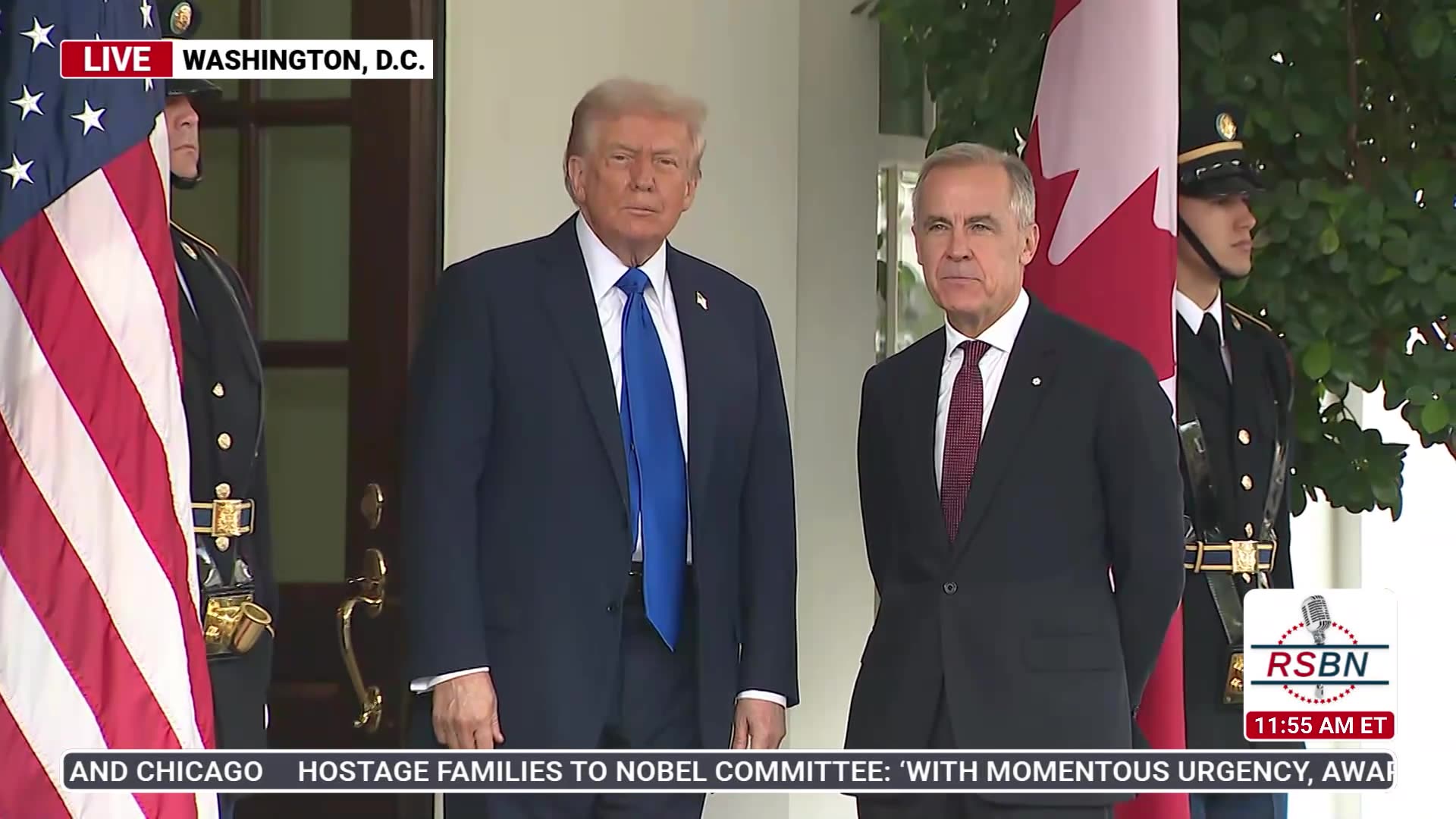 WATCH: President Trump welcomes the Prime Minister of Canada to the White House - 10/7/25