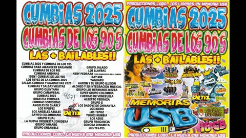 USB CUMBIAS 2025, CUMBIAS DE LOS 90S LAS + BAILABLES!! LOBO DJ---Discos Ortiz 2025