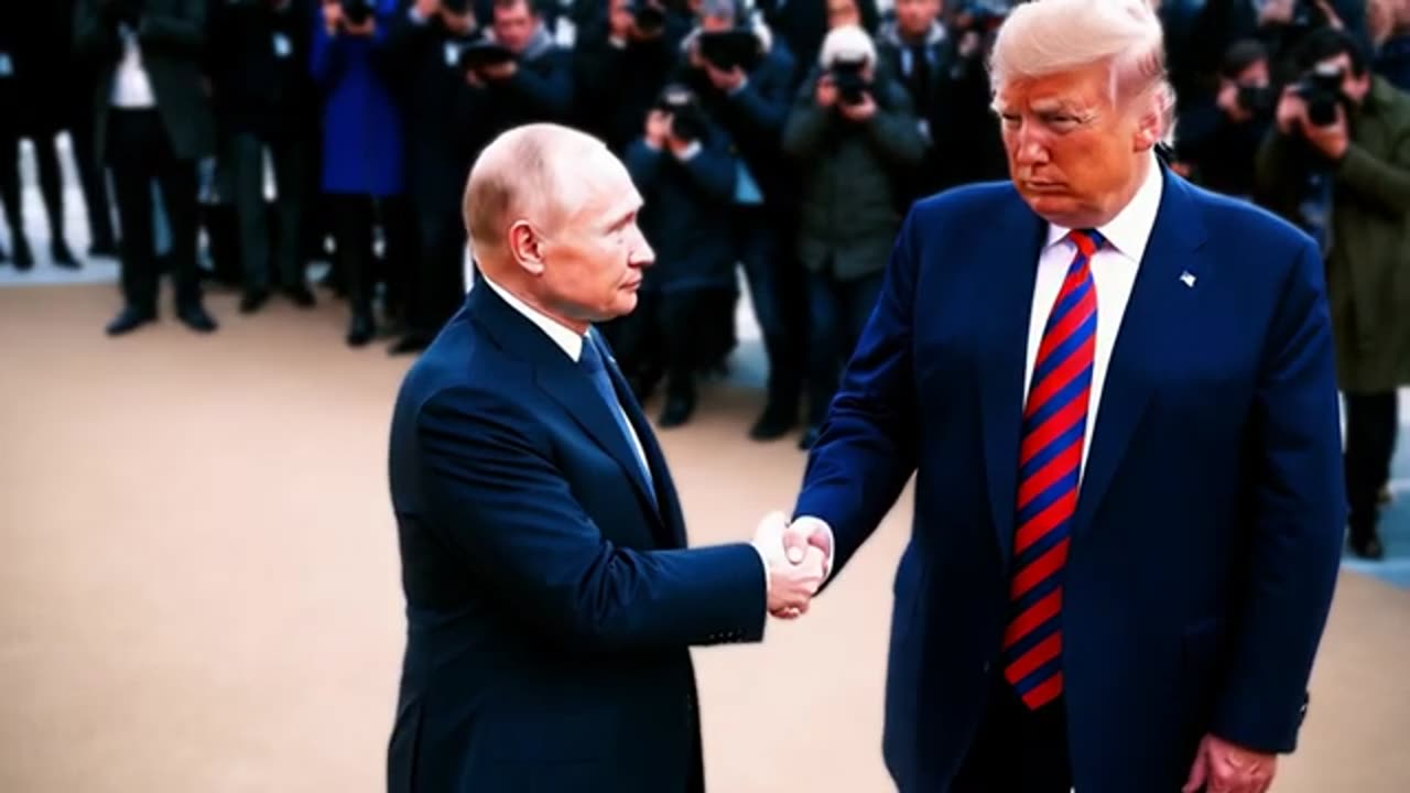 President Trump and President Putin Shaking Hands