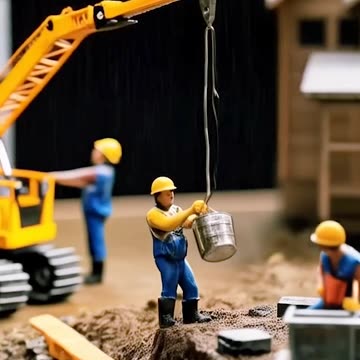 Rainy Day on a Mini Jobsite harvest giant fruits Watch as little workers use epic machines #shorts