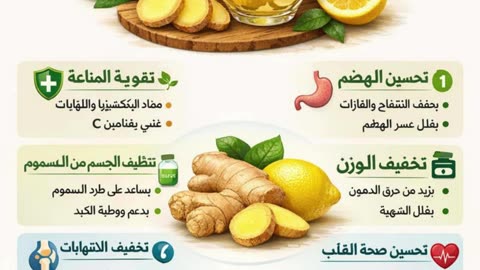 فوائد الزنجبيل مع الليمون