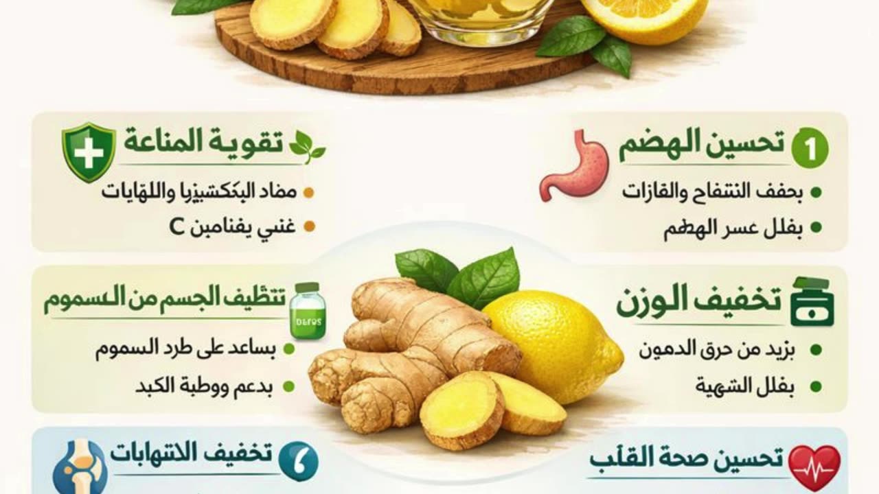 فوائد الزنجبيل مع الليمون