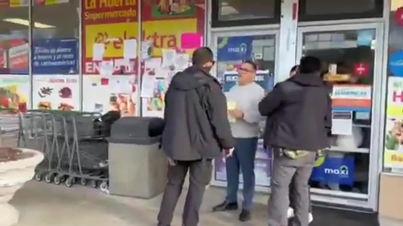 A DHS agent is investigating a potential illegal alien in front of La Huerta while Paloma