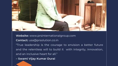 Swami Vijay Kumar Durai Global CEO, PRS International Group of Companies