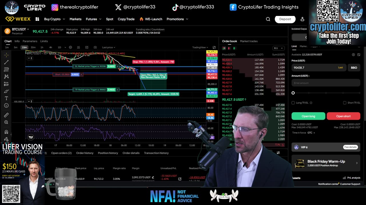 Bitcoin Live Trading: Pressure Builds Again! Could Bitcoin Break Down This Week? EP1826