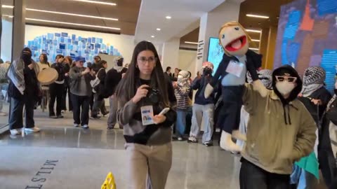 Protestors stormed Barnard College