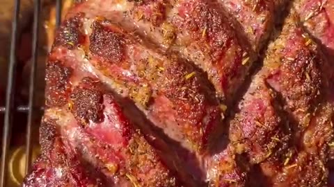 Roasted garlic and herb leg of lamb
