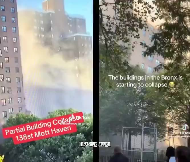 Massive gas explosion causes high-rise building to partially collapse in The Bronx,