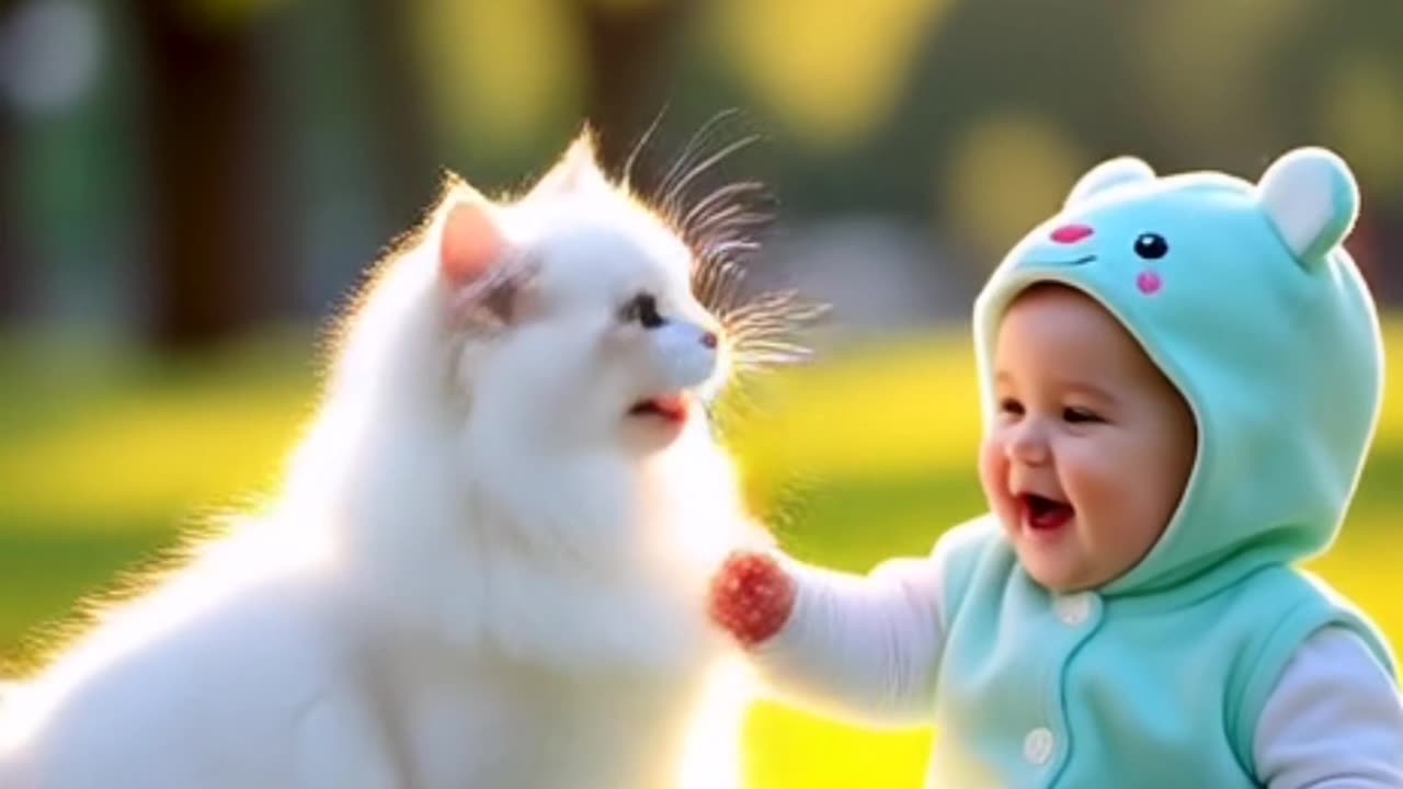 😻 Cute Cat Playing with Baby 🍼 | Adorable & Heartwarming Moment 🐱❤️ #Viral #WildNovaAI