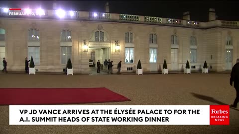 Vice President J.D. Vance arrived at the Élysée Palace in France on Monday.