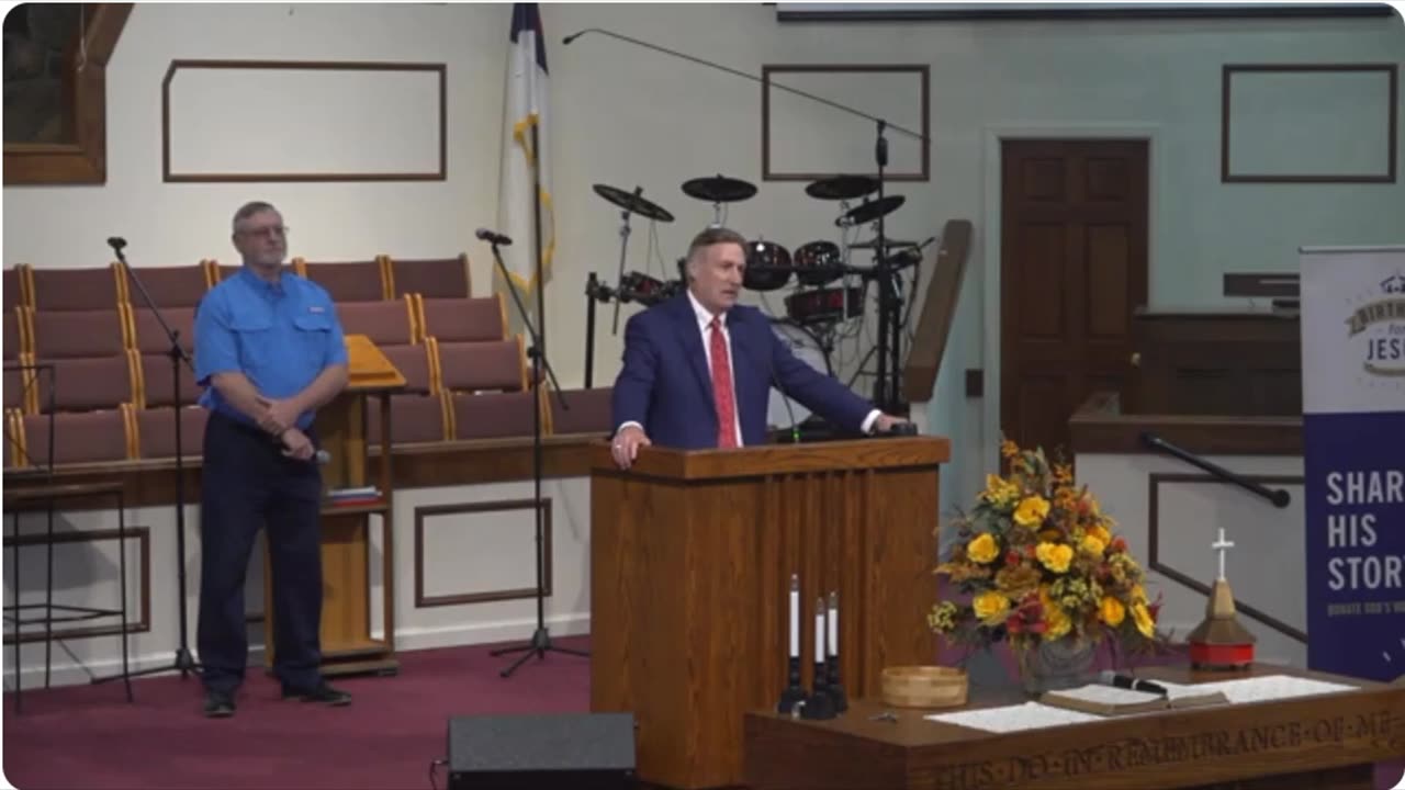 Christian Reagan speaks at the Little Brasstown Church