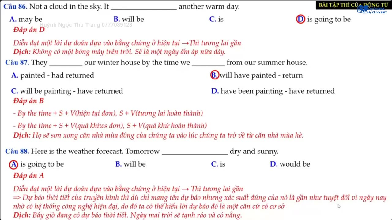 CHUYÊN ĐỀ 1: THÌ CỦA ĐỘNG TỪ