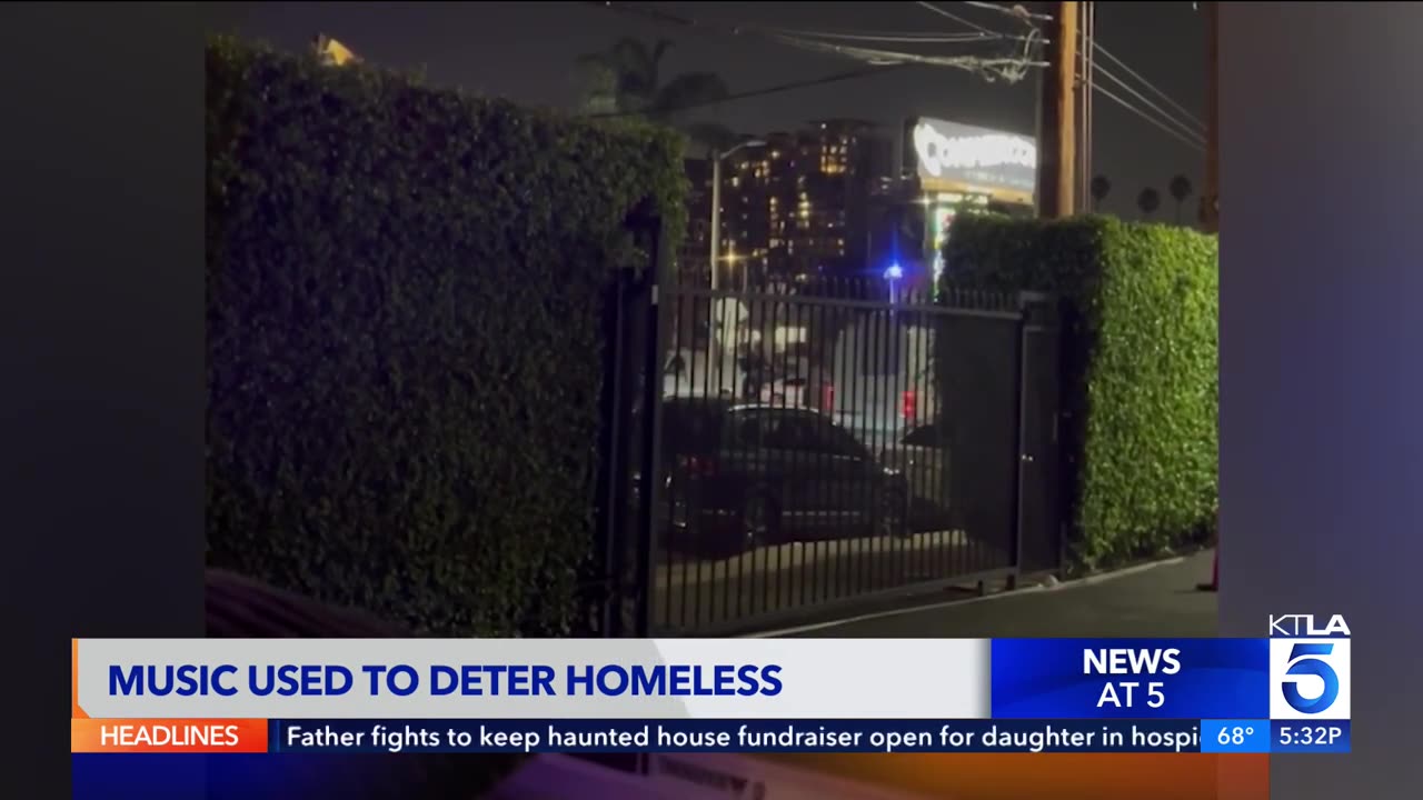 Businesses in Hollywood are using music to deter homeless people from residing in the area