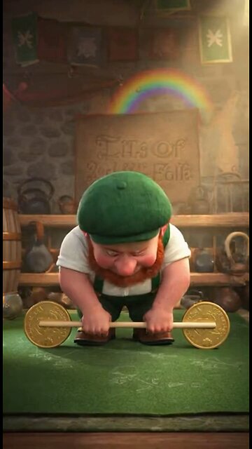 Gold-Lifting Goes Wrong #SoraAI #AIVideo #GymFail #LeprechaunLife #Strongman