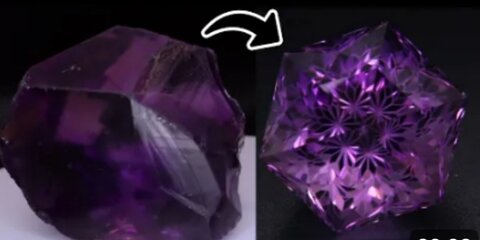 Faceting A Large Amethyst With A Touch Of Frosting