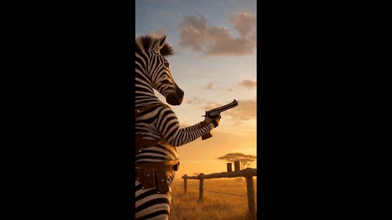 Zebra with a gun