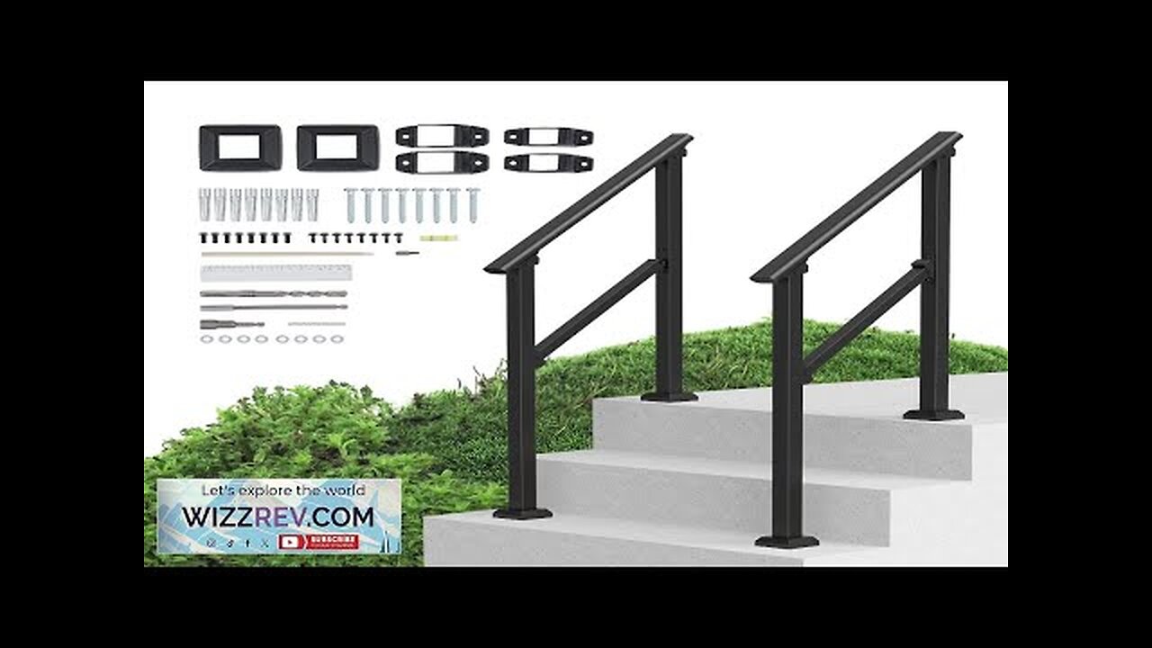 VEVOR 2 PCS 2-3 Handrails for Outdoor for Seniors Porch Deck Black Review