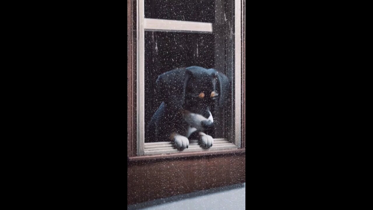 When the rain falls, even the bravest hearts feel a little blue. 🌧️🐾