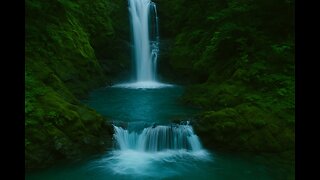 Blue Serenity | Soothing Waterfall Sleep Journey (7-Hour Loop) Relax • Sleep • Meditate | Music Mix