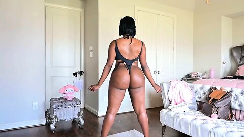 Thick ass ebony stripper lingerie and bikini try on haul 3 sexy set's