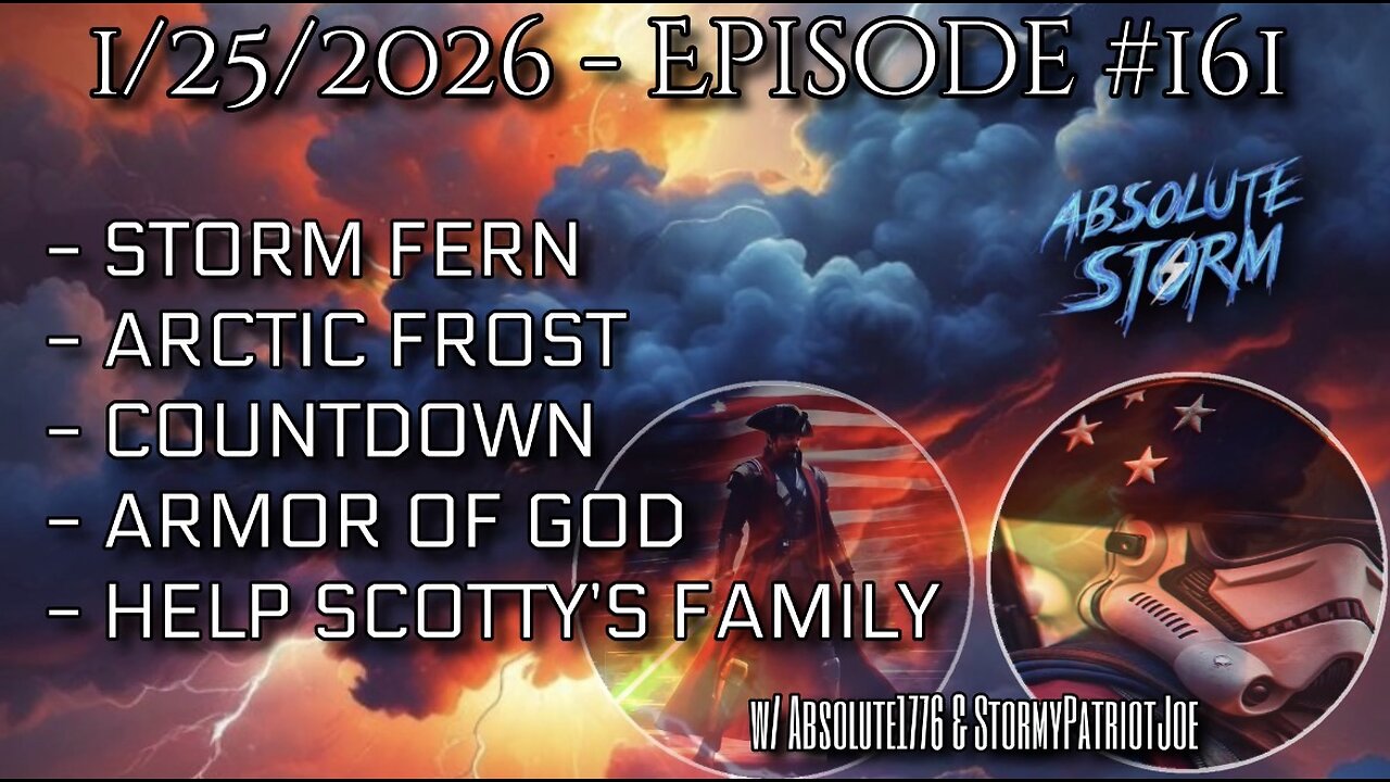 Absolute Storm Ep 161 1/25/26 6pm EDT Fern|Countdown|Scotty|Armor Of God
