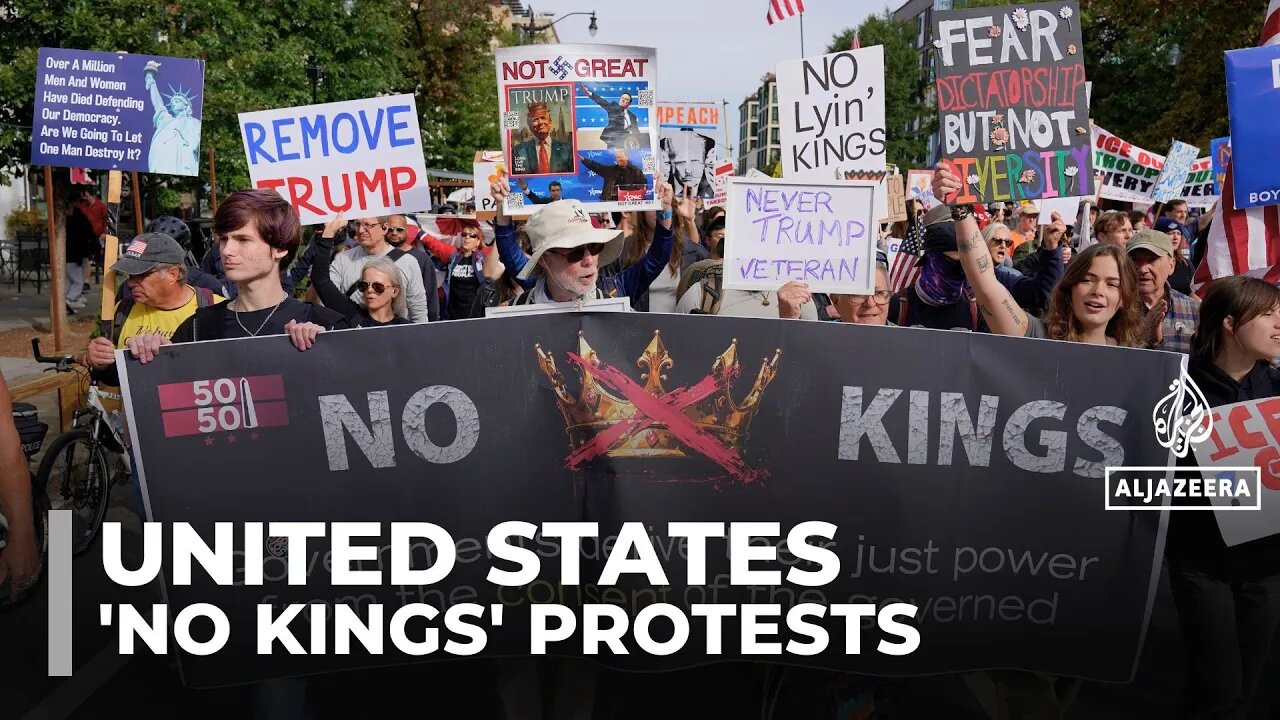 Crowds gather for anti-Trump ‘No Kings’ protests across US