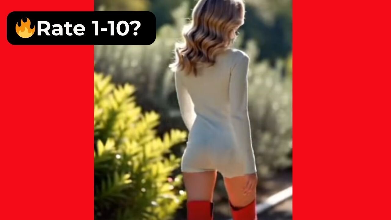 🔥 Rate Her Body in This Short Grey Playsuit & Long Red Boots 1-10? 😍 Supermodel 4K