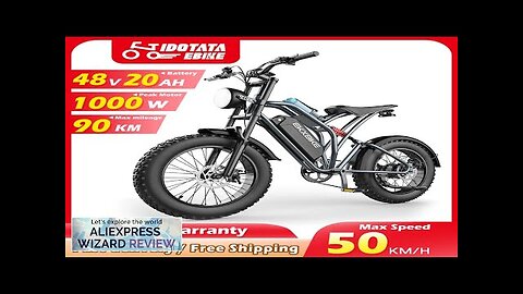 IDOTATA T1 Electric Bike 1000W Motor 48V20AH Lithium Battery 55Kmh 20‘’*4.0 Fat Review