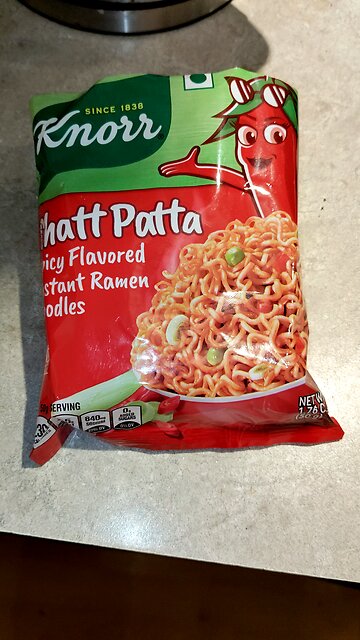 Eating Knorr Chatt Patta, Spicy Flavored Instant Ramen Noodles, Dbn, MI, 12/29/25