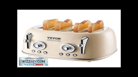 VEVOR Brushed Stainless Steel Toaster 4 Slice 1650W 1.5'' Extra Wide Slots Review