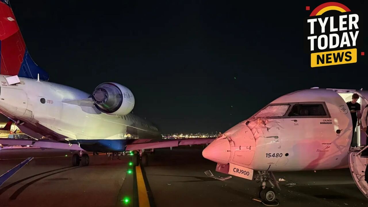 Two Delta planes collide on the runway