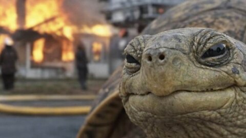 Leo The Turtle Escaping Fire Has Twitter All Ablaze