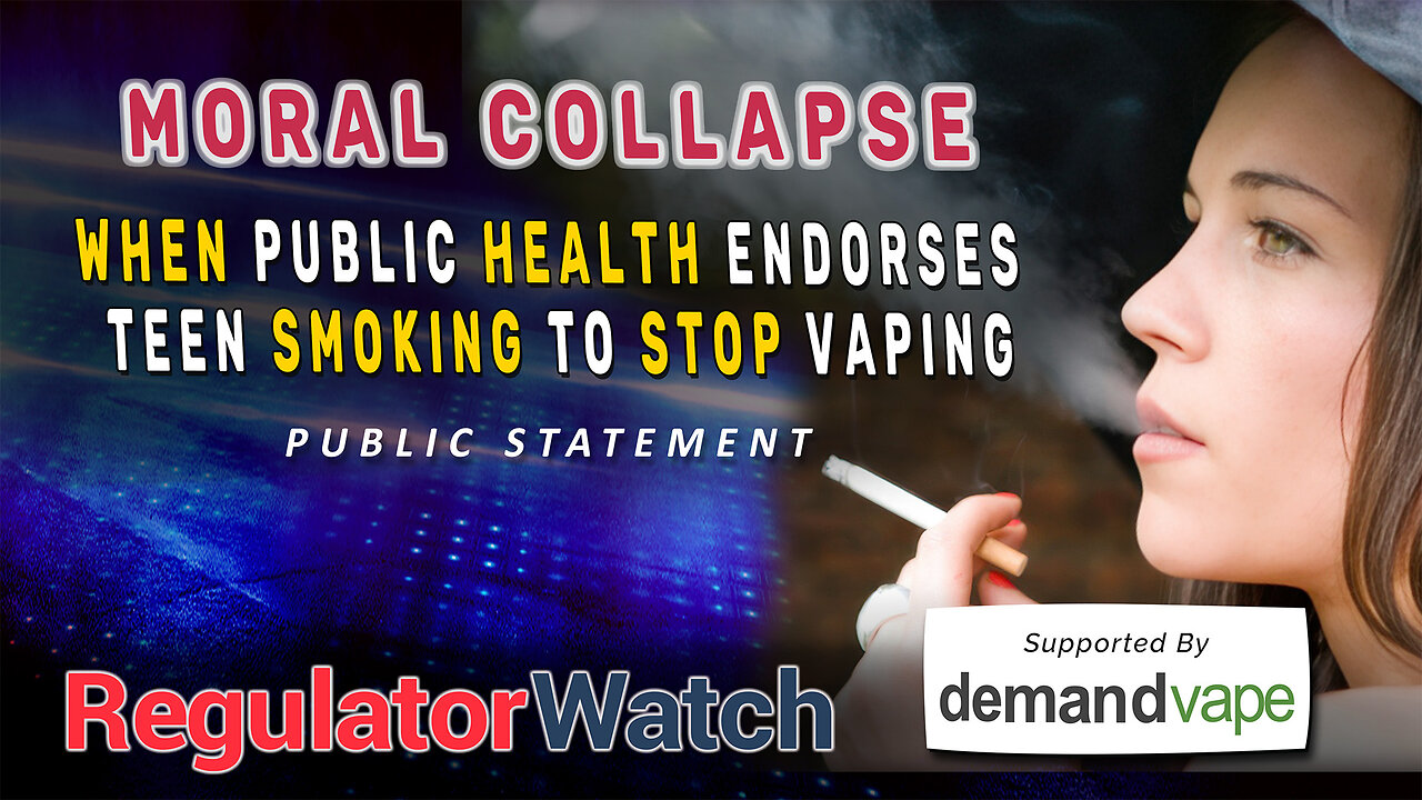MORAL COLLAPSE | When Public Health Endorses Teen Smoking to Stop Vaping (Public Statement)