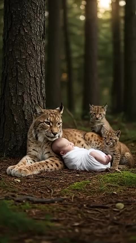 A Kind Lynx Saved a Human Baby