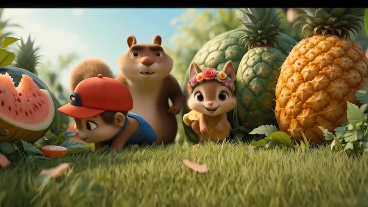 Cute Squirrel Family’s Fruitful Day 🐿️