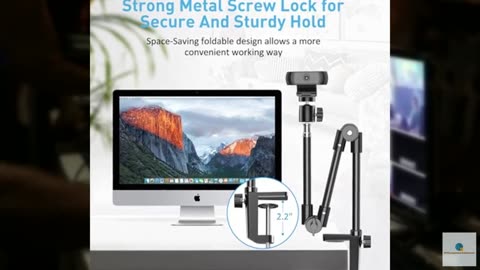 KDD Webcam Stand Camera Mount with Phone Holder, 22 Inch Foldable Flexible Goose
