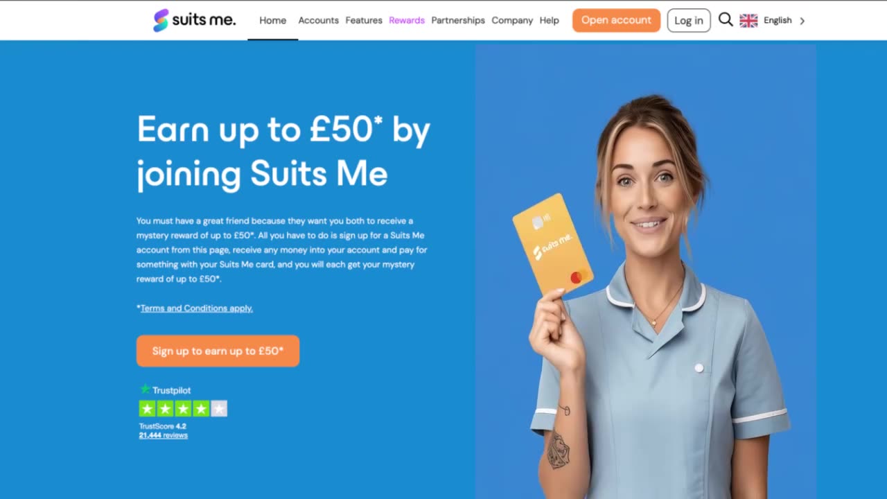 Join Suits Me Banking and earn up to £50.00.