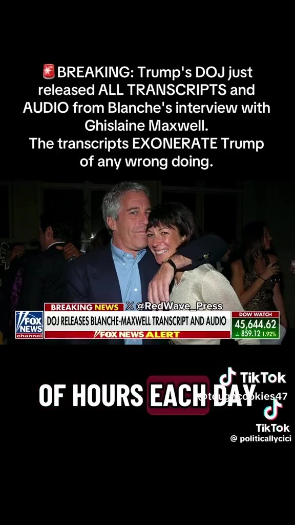 DOJ just released the transcripts and audio the AG Todd Blanche’s interview with Ghislaine Maxwell