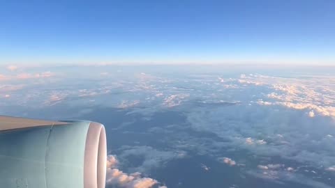The view aboard Air Force One, as President Trump will soon be landing in Israel.