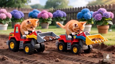 Mama Cat Trims Fur on the Farm and Makes Tiger Hat For Kittens At Home🐾🎩🐯_6